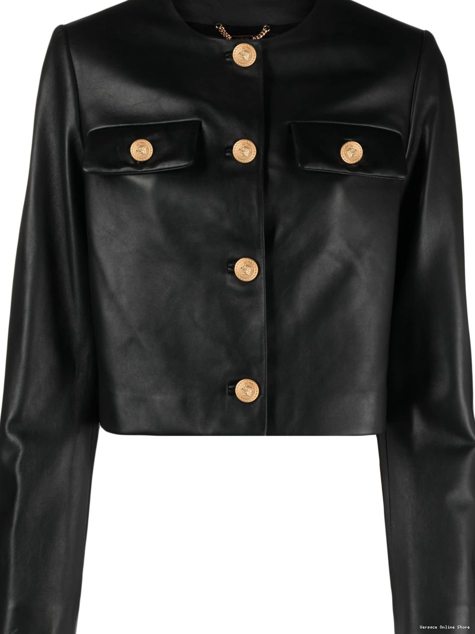 Cheap Versace Women leather Medusa jacket 0818